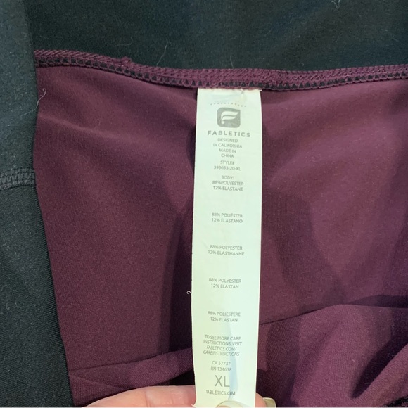 Fabletics Womens Maroon and Black Leggings - Picture 5 of 5